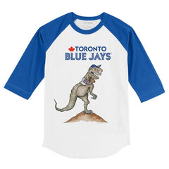 Toronto Blue Jays Tiny Turnip Youth TT Rex 3/4-Sleeve Raglan T-Shirt - MLB