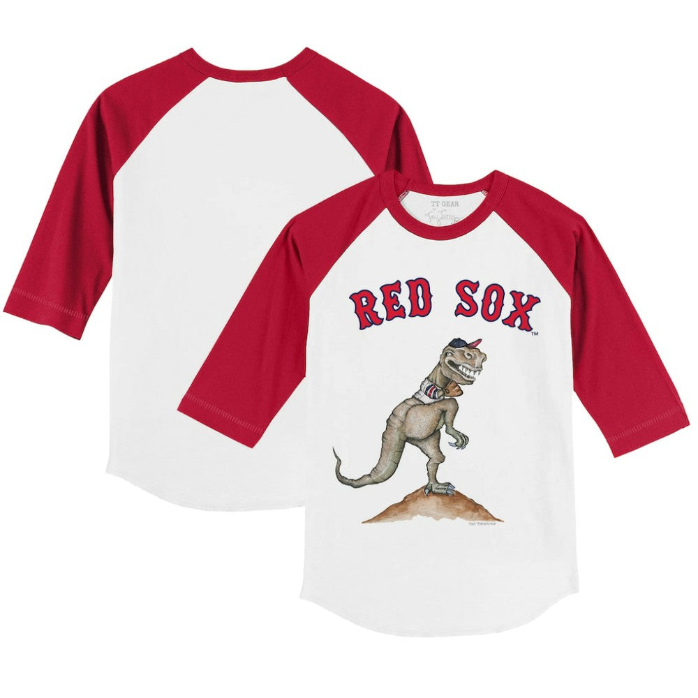 Boston Red Sox Tiny Turnip Youth TT Rex 3/4-Sleeve Raglan T-Shirt - MLB