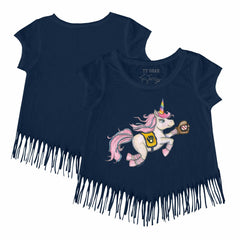 Milwaukee Brewers Tiny Turnip Girls Youth Unicorn Fringe T-Shirt - MLB
