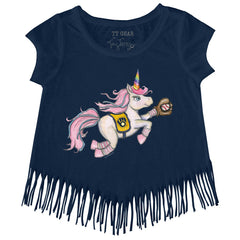 Milwaukee Brewers Tiny Turnip Girls Youth Unicorn Fringe T-Shirt - MLB
