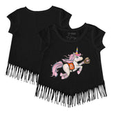Baltimore Orioles Tiny Turnip Girls Youth Unicorn Fringe T-Shirt - MLB