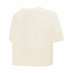 Chicago Bulls Pro Standard Women's Neutral Boxy Crop T-Shirt Cream - NBA