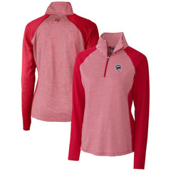 Chicago Cubs Cutter & Buck Women's Americana Logo Forge Tonal Stripe Stretch Half-Zip Pullover Top - MLB