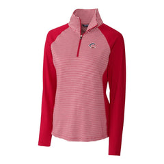 Cincinnati Reds Cutter & Buck Women's Americana Logo Forge Tonal Stripe Stretch Half-Zip Pullover Top - MLB