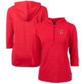 Cleveland Guardians Cutter & Buck Women's Americana Logo DryTec Virtue Eco Pique Recycled Half-Zip Pullover Hoodie - MLB