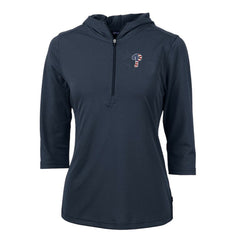 Philadelphia Phillies Cutter & Buck Women's Americana Logo DryTec Virtue Eco Pique Recycled Half-Zip Pullover Hoodie - MLB
