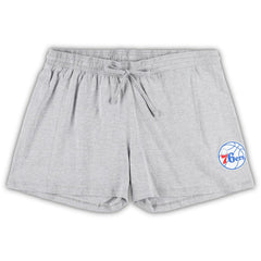 Philadelphia 76ers Women's Plus Size T-Shirt & Shorts Combo Set Royal/Heather Gray - NBA