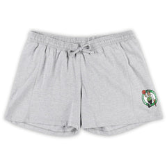 Boston Celtics Women's Plus Size T-Shirt & Shorts Combo Set Kelly Green/Heather Gray - NBA