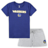 Golden State Warriors Women's Plus Size T-Shirt & Shorts Combo Set Royal/Heather Gray - NBA