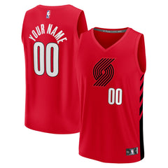 Portland Trail Blazers Fast Break Custom Replica Jersey Red Statement Edition - NBA
