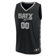 San Antonio Spurs Fast Break Custom Replica Jersey Black Statement Edition - NBA