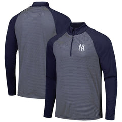 New York Yankees Levelwear Charter Striped Raglan Quarter-Zip Top - MLB