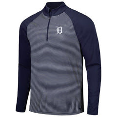 Detroit Tigers Levelwear Charter Striped Raglan Quarter-Zip Top - MLB
