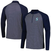 Seattle Mariners Levelwear Charter Striped Raglan Quarter-Zip Top - MLB