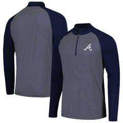 Atlanta Braves Levelwear Charter Striped Raglan Quarter-Zip Top - MLB