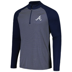 Atlanta Braves Levelwear Charter Striped Raglan Quarter-Zip Top - MLB