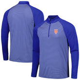New York Mets Levelwear Charter Striped Raglan Quarter-Zip Top - MLB