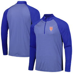 New York Mets Levelwear Charter Striped Raglan Quarter-Zip Top - MLB