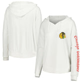 Chicago Blackhawks Concepts Sport Women's Accord Hacci Long Sleeve Hoodie Top - White - NHL