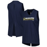 Milwaukee Brewers Levelwear Women's Paisley Chase V-Neck Tank Top - MLB
