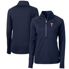 Minnesota Twins Cutter & Buck Women's Adapt Eco Knit Stretch Half-Zip Logo Pullover Top - MLB