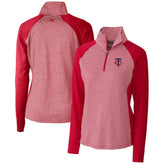 Minnesota Twins Cutter & Buck Women's DryTec Forge Tonal Stripe Stretch Half-Zip Top - MLB
