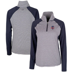 Minnesota Twins Cutter & Buck Women's DryTec Forge Tonal Stripe Stretch Half-Zip Top - MLB