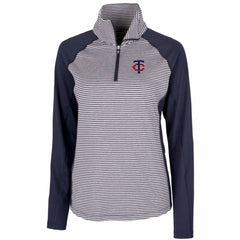 Minnesota Twins Cutter & Buck Women's DryTec Forge Tonal Stripe Stretch Half-Zip Top - MLB