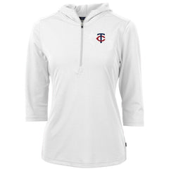 Minnesota Twins Cutter & Buck Women's DryTec Virtue Eco Pique Recycled Half-Zip Pullover Hoodie Top - MLB