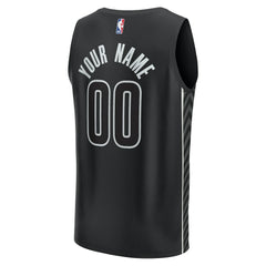 Brooklyn Nets Youth Fast Break Replica Custom Jersey Statement Edition Black - NBA