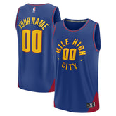 Denver Nuggets Youth Fast Break Replica Custom Jersey Statement Editi- Blue - NBA