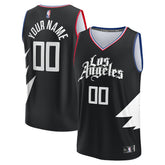 LA Clippers Youth Fast Break Replica Custom Jersey Statement Edition Black - NBA