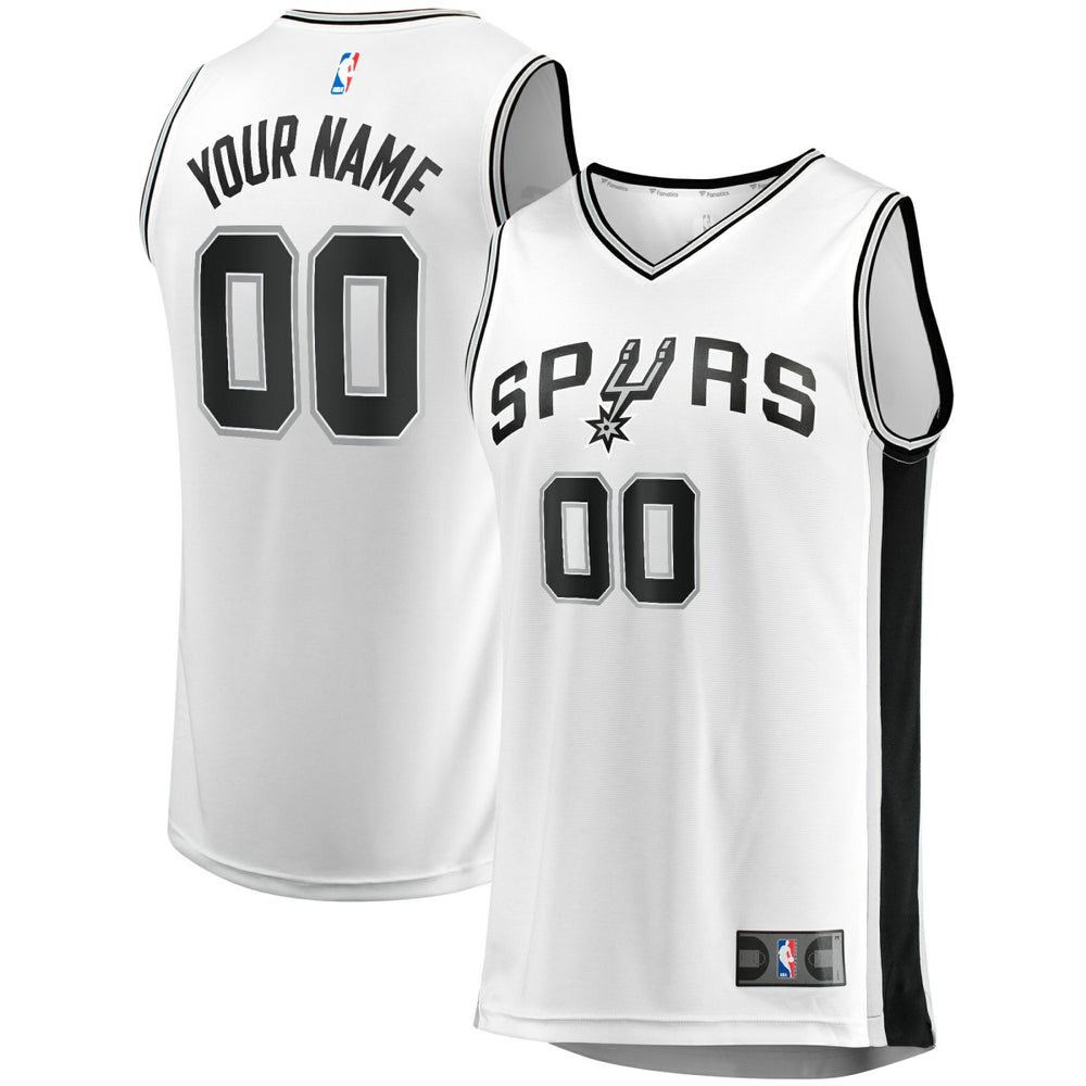 San Antonio Spurs Fast Break Custom Replica Jersey Association Edition White - NBA