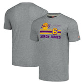 LeBron James Los Angeles Lakers Homage Number Tri-Blend T-Shirt Gray - NBA