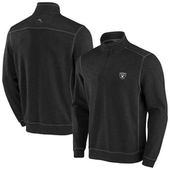 Las Vegas Raiders Tobago Bay Tri-Blend Half-Zip Sweatshirt Black | Tommy Bahama