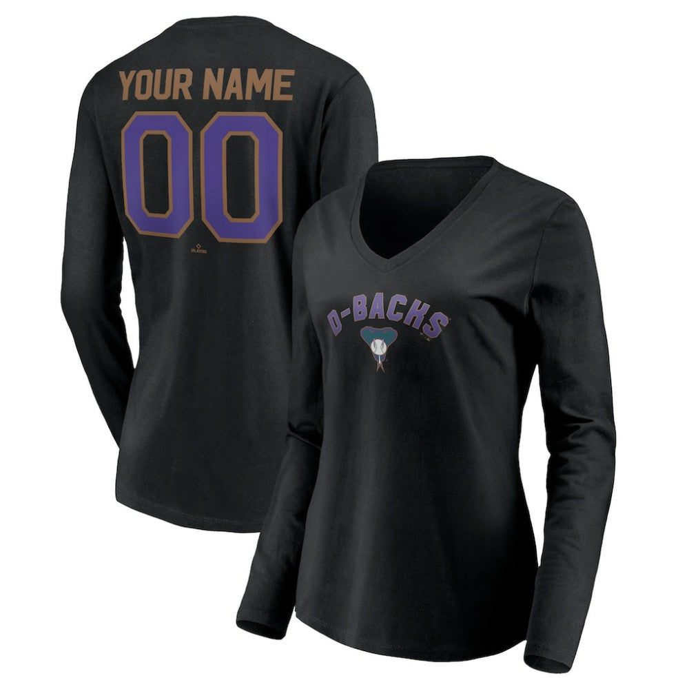 Arizona Diamondbacks Women's Cooperstown Collection Personalized Winning Streak Long Sleeve V-Neck T-Shirt - MLB