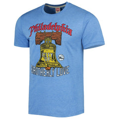 Philadelphia 76ers Homage Unisex Hometown Hyper Local Tri-Blend T-Shirt Light Blue - NBA