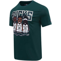 Giannis Antetokounmpo, Jrue Holiday, Khris Middleton Milwaukee Bucks Pro Standard Multi Lineup T-Shirt Hunter Green - NBA