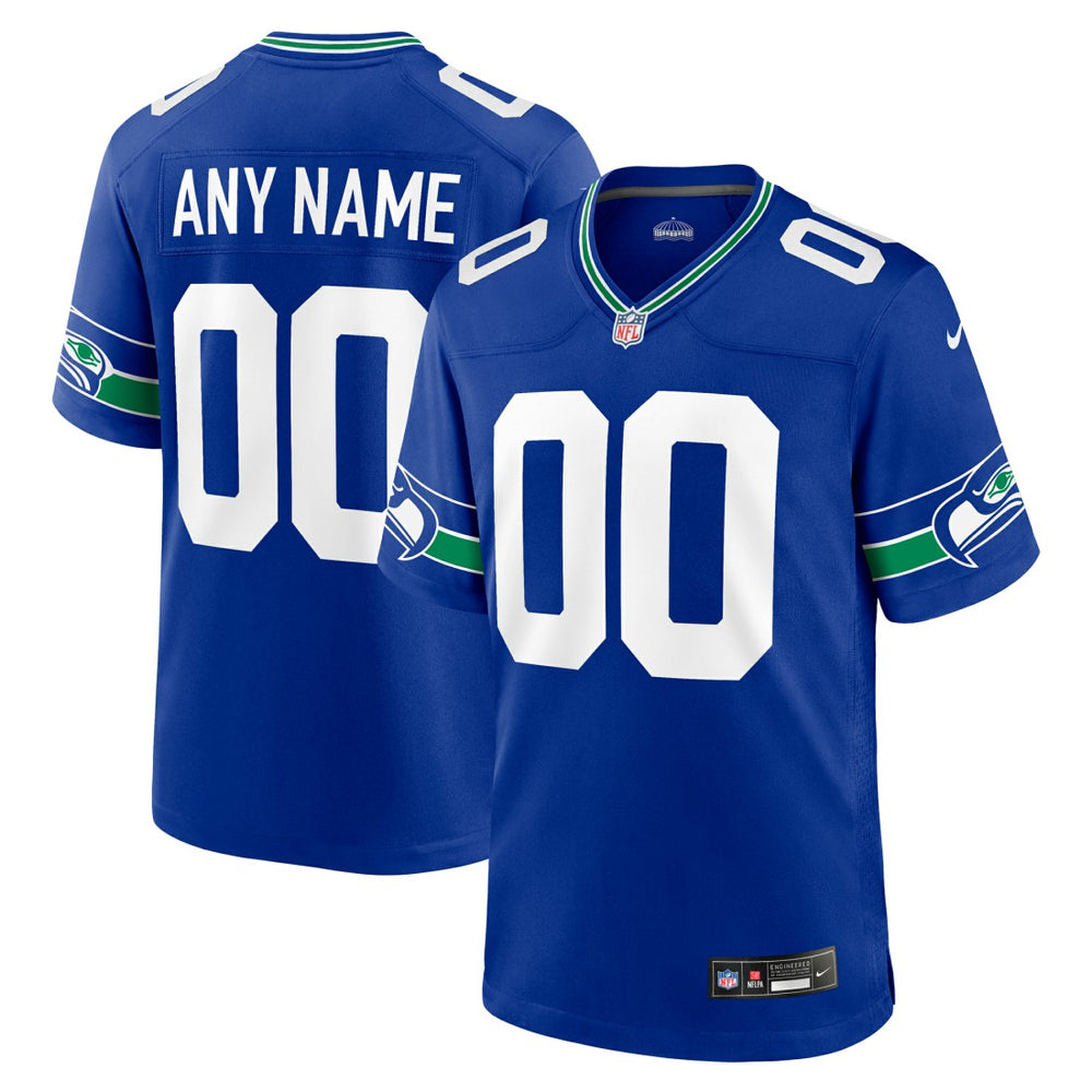 Seattle Seahawks Throwback Custom Jersey Royal | Nike for Sale
