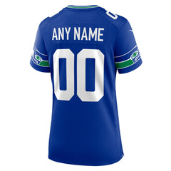 Seattle Seahawks Women's Throwback Custom Jersey Royal | Nike for Sale