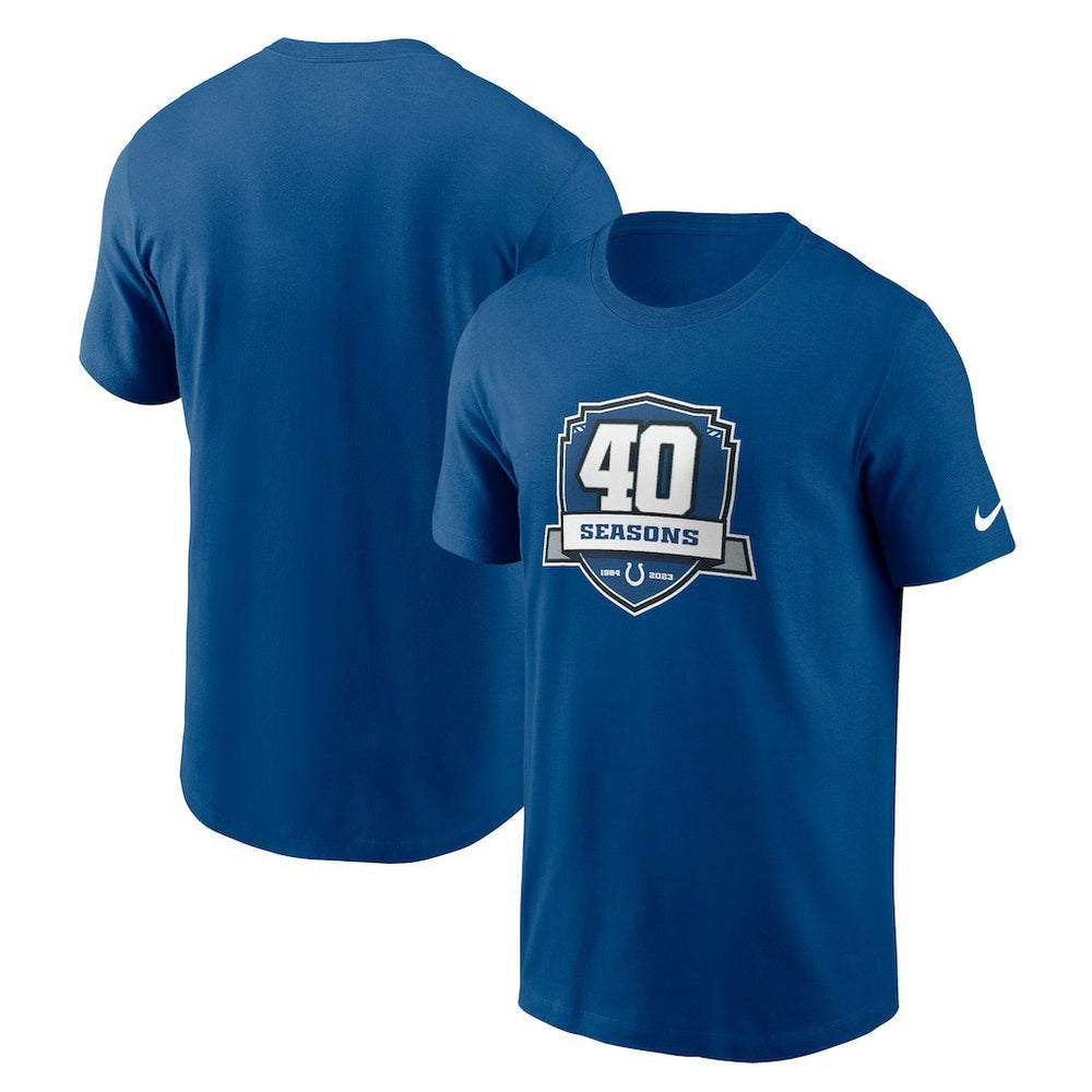 Indianapolis Colts 40th Anniversary Essential T-Shirt Royal | Nike for Sale