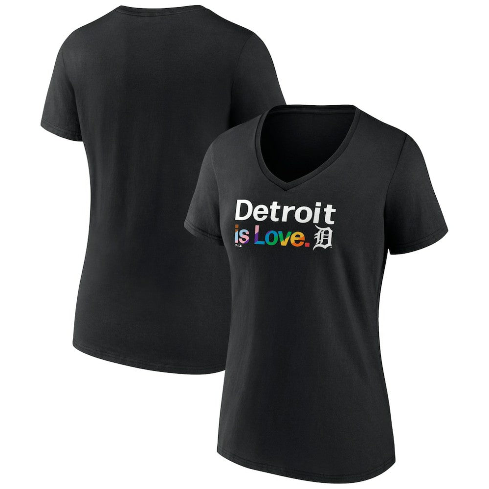 Detroit Tigers Women's City Pride V-Neck T-Shirt - MLB