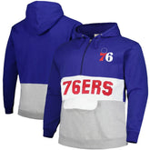 Philadelphia 76ers Big & Tall Anorak Half-Zip Hoodie Royal - NBA