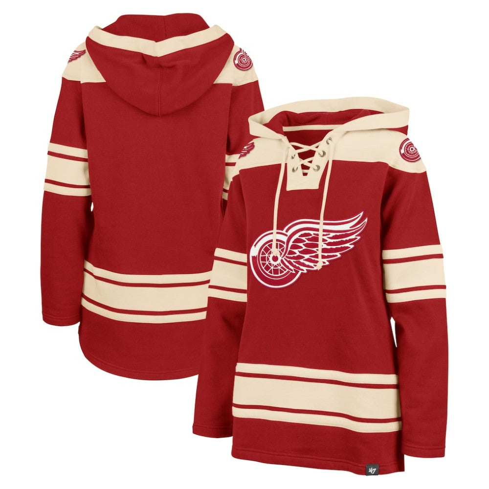 Detroit Red Wings '47 Women's Superior Lacer Pullover Hoodie - Red - NHL