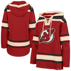 New Jersey Devils '47 Women's Superior Lacer Pullover Hoodie - Red - NHL