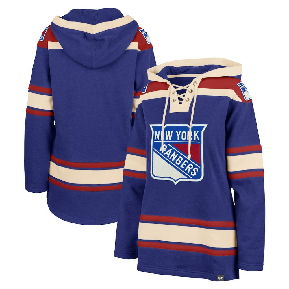 New York Rangers '47 Women's Superior Lacer Pullover Hoodie - Blue - NHL