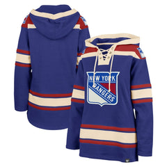 New York Rangers '47 Women's Superior Lacer Pullover Hoodie - Blue - NHL