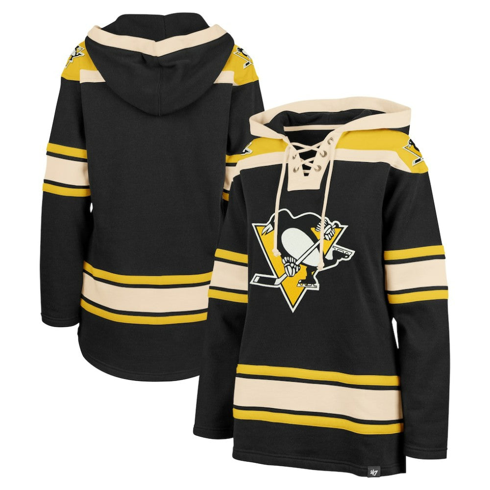 Pittsburgh Penguins '47 Women's Superior Lacer Pullover Hoodie - Black - NHL