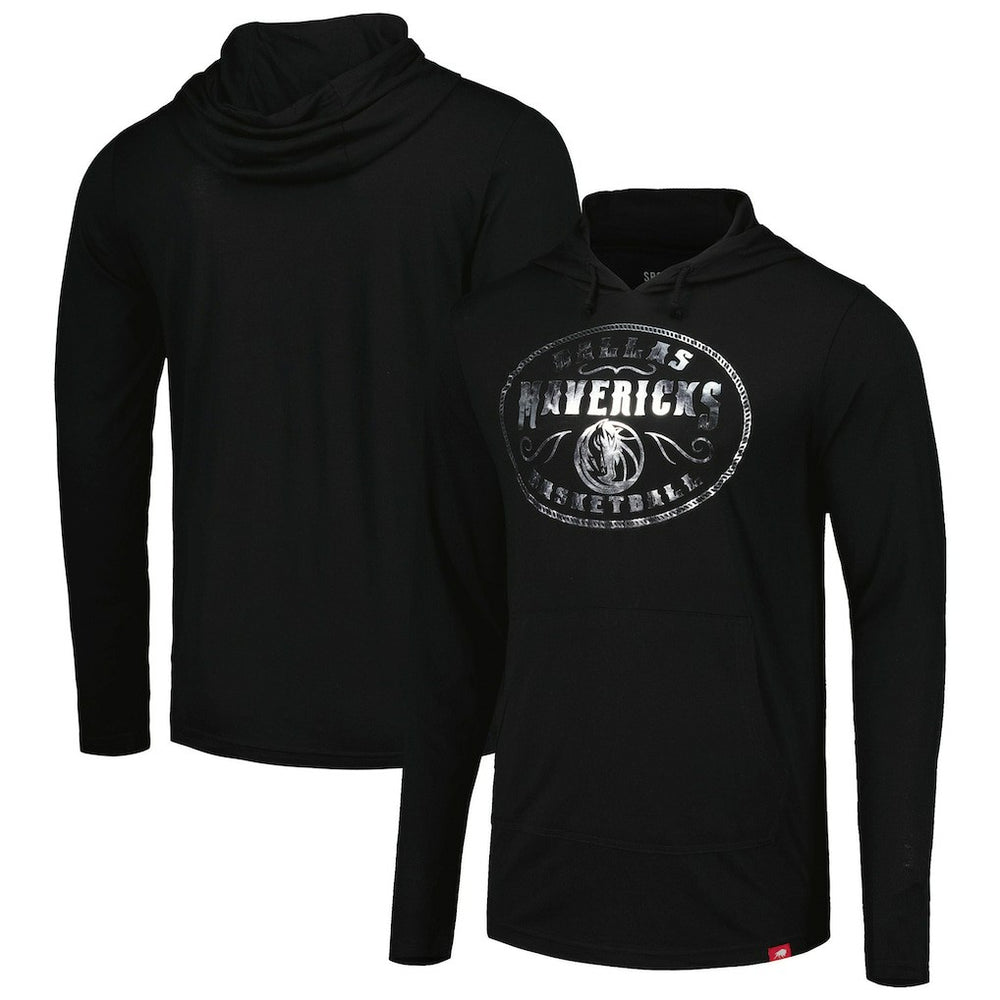 Dallas Mavericks Sportiqe Unisex Rowan Tri-Blend Long Sleeve Hoodie T-Shirt Black - NBA