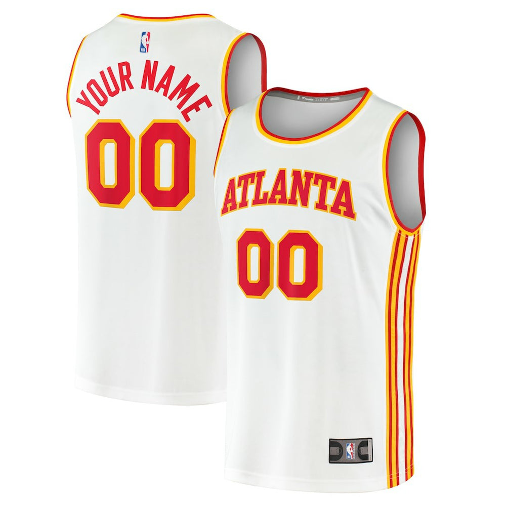 Atlanta Hawks Youth Fast Break Replica Custom Jersey Association Edition White - NBA